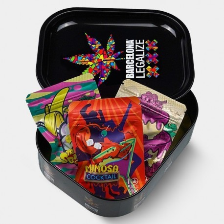 Pack CBD Indoor Selection + Caja de Metal con Bandeja de Liar 'Legalize'