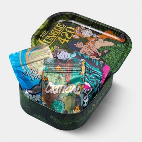 Pack CBD Outdoor Selection + Caja De Metal Con Bandeja De Liar 'The Jungle 420'